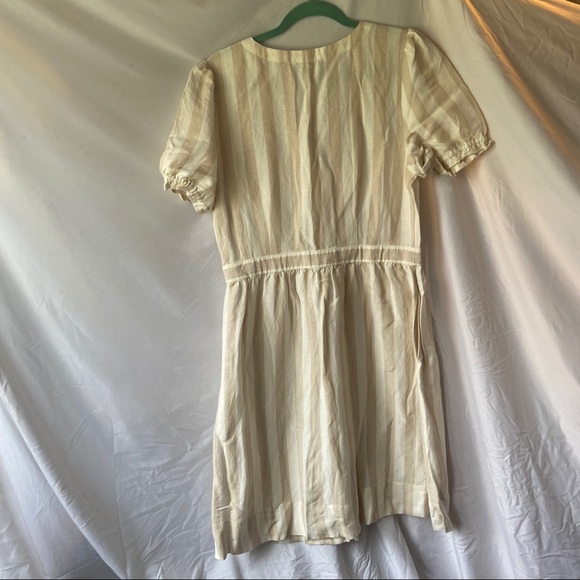 NWT LOFT stripe puffed sleeve button down dress - Picture 4 of 10